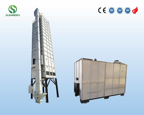 120 Ton / Batch Pengering Padi Cerdas 5.5kW Dengan Pembakar Sekam