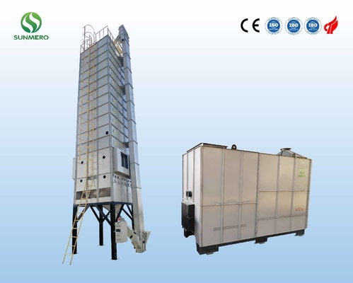 120 Ton / Batch Pengering Padi Cerdas 5.5kW Dengan Pembakar Sekam